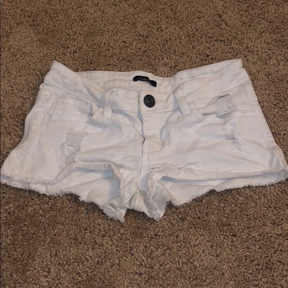 White jean shorts